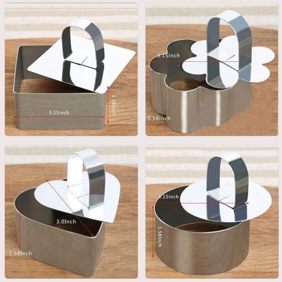 3D Cake Molds with Pusher Lifter Cooking Rings Set of 41 Pack (4 Styles) - Picture 4 of 15